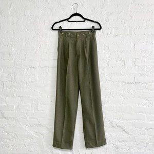 Gorgeous Vintage 1970's-80's Benetton Olive Wool Trousers